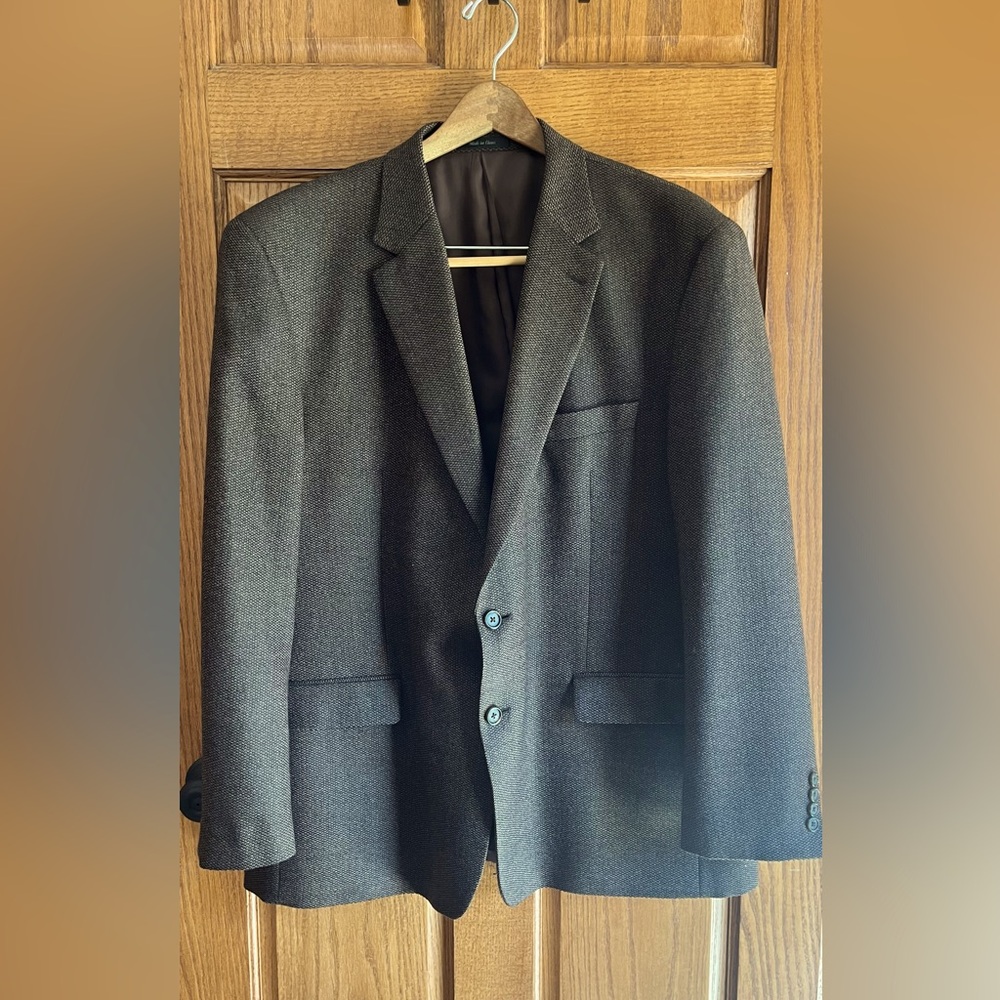 Men’s Jacket Ralph Lauren Wool 48 Regular Brown Tweed Lined Excellent Condition